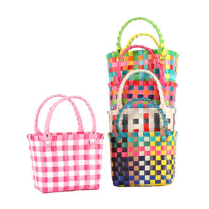 Babymeisjesmode Casual stevige schoudertassen van stro Rugzakaccessoires Kinder portemonnee Strandtas - Product Image 1