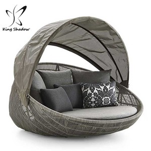 Lit de Jour Pliable en Plastique Tressé Moderne et Élégant avec Coussin Imperméable pour Hôtel, Patio, Jardin, <span class=keywords><strong>Piscine</strong></span> et Utilisation Extérieure - Product Image 5