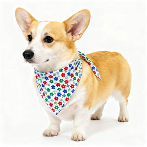 أوشحة للحيوانات الأليفة مطبوعة حسب الطلب، إنتاج مباشر من المصنع، تصميم عصري بحد أدنى منخفض للطلب، باندانا للكلاب مخصصة من القطن والبوليستر مع شعار مخصص - Product Image 6