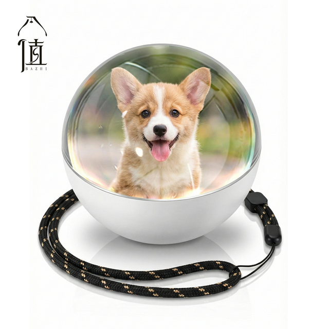 WiFi Smart Modern Crystal Ball Lamp 7cm Digital Video Player NightLight App Control Portable Battery-Powered Desktop Decor