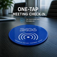Étiquette NFC Ronde Programmable en Gros, Autocollant Étanche en PVC et Carte de Révision par Tapotement pour Outil de Marketing sur les Réseaux Sociaux