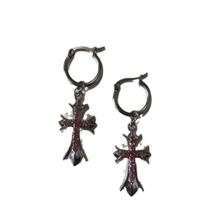 Boucles d'oreilles pendantes en métal en forme de rose rouge, bijoux fantaisie, été 2024 - Product Image 3