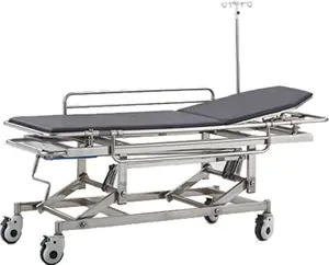 HE-5 camilla de transporte hidráulico de emergencia para Hospital, camilla de altura ajustable para transferencia de pacientes, Manual ABS