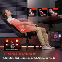 Chaise de jeu ergonomique en tissu maillé CH06-14 avec support lombaire et appui-tête 150 °   Chaise de bureau inclinable à 3 vérins à gaz pour la maison et le bureau