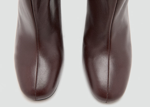 <span class=keywords><strong>Bottes</strong></span> montantes en <span class=keywords><strong>cuir</strong></span> <span class=keywords><strong>bordeaux</strong></span> à la mode pour femmes, <span class=keywords><strong>bottes</strong></span> à bout carré à talon chaton, <span class=keywords><strong>bottes</strong></span> de fête quotidiennes élégantes - Product Image 2