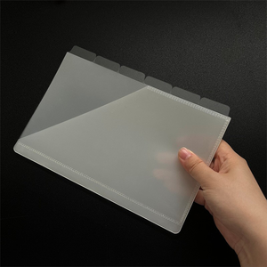 A5 링 바인더 플라스틱 PP 예산 현금 봉투 탭형 봉투 지갑 루즈리프 포켓 포함 - Product Image 5