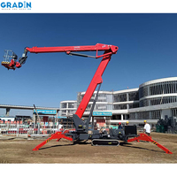 Grue araignée pliante certifiée CE ISO, nacelle élévatrice à flèche articulée remorquable à chenilles