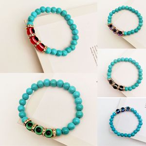 Evil Eye Turquoise Beaded <b>Bracelet</b> Zinc Alloy Bohemian Style Unisex Jewelry Gift - Product Image 1