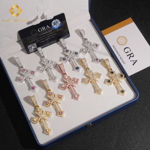 New Products Cross Pendant Necklace HipHop Style Ice Out VVS Moissanite Pendant 925 Sterling Silver Pass Diamond <b>Tester</b> Jewelry - Product Image 2