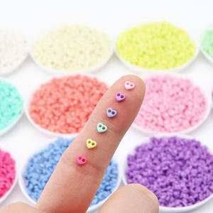 כפתורי לב שטוחים מיני 4 מ\\\"מ בצבעי ממתקים מתוקים, בצורת לב, עשויים שרף, לתפירה, סיטונאי, עשה זאת בעצמך - Product Image 4