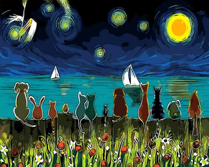 Ấn tượng tự làm màu sơn bằng số hình ảnh vẽ tranh bằng số đầy đủ bộ vải trang trí nhà tự làm quà tặng 16x20 inch - Product Image 4