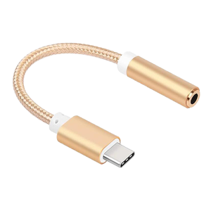 Calidad 2-en-1 <span class=keywords><strong>USB</strong></span> <span class=keywords><strong>C</strong></span> 3,5mm Audio Jack Cable Nylon trenzado adaptador de carga para teléfonos inteligentes 15 16 nuevo cabezal de Metal - Product Image 3
