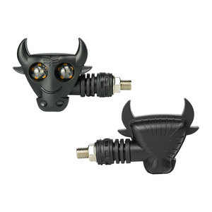 Liuhjg Bull của Đầu Thiết Kế Màu Đen 3 Dây Lần Lượt Tín Hiệu Ánh Sáng Xe Đạp Xe Máy Màu Vàng + Màu Xanh/Đỏ/Trắng LED 12V Xe Máy Chỉ Số - Product Image 1