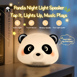 Veilleuse en silicone pour bébé, panda, chat, haut-parleur sans fil, veilleuse, bruit blanc, musique, veilleuse pour enfants, chambre à coucher - Product Image 2