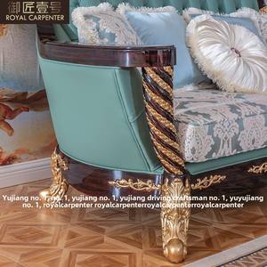 Canapé en tissu de style européen avec bois massif français sculpté en cuir Design moderne Grand salon familial Meubles Palais <span class=keywords><strong>royal</strong></span> - Product Image 4