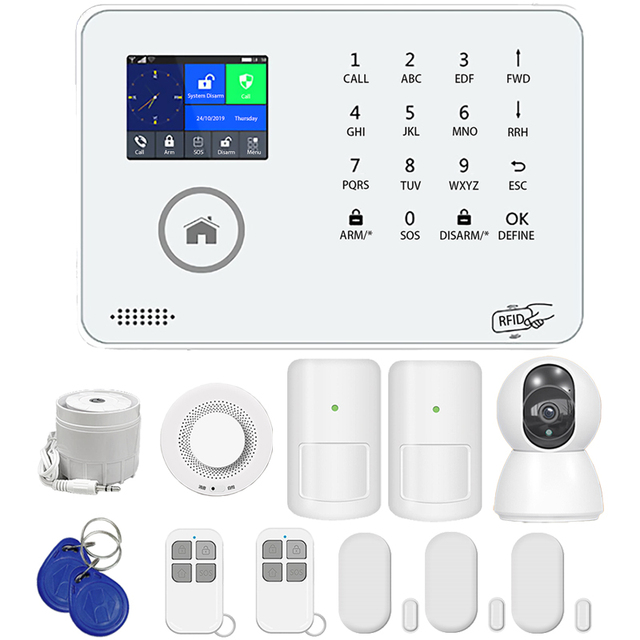 Wireless WIFI GSM 4G Wireless Fire Home Security Alarm Home Alarm System with Smoke Detector