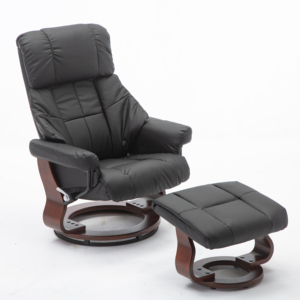 Sillón reclinable giratorio manual de diseño moderno con otomana PU + PVC, de diseño moderno, de la marca - Product Image 1