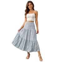 Robe longue maxi décontractée en mousseline de soie et élasthanne, coupe trapèze, taille naturelle, col en V, lavable, design personnalisé, pour femme de bureau