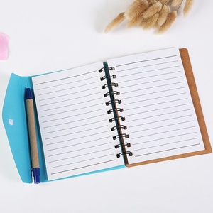 Sáng Tạo Thẻ Gói Cuộn Dây Stapled Loose-Leaf Máy Tính Xách Tay Da Bò Bìa Cuốn Sách Nhật Ký Cho Khuyến Mại Memo Pad - Product Image 5