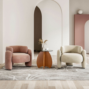 Fauteuil d'appoint en bois et velours de style mid-century, moderne, luxueux, durable, pour la maison, le bureau, l'appartement, le salon, nouveau modèle - Product Image 1