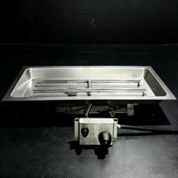 Kit de foyer au gaz rectangulaire en acier inoxydable de 73 cm à encastrer pour foyer extérieur et cheminée.