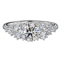Bague de fiançailles classique en or 10k/14k/18k avec diamant CVD cultivé en laboratoire certifié IGI, taille brillant rond, sertissage pavé, pour mariage