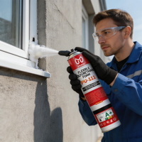 INGADA PU-111 Mousse polyuréthane adhésive en spray flexible pour le travail du bois, les fenêtres, les portes, le remplissage et l'étanchéité 300ML/750 ML