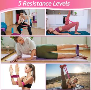 ยางยืดออกกำลังกายแบบวงสำหรับการออกกำลังกายที่บ้าน ยืดกล้ามเนื้อ เสริมสร้างความแข็งแรง ชุดยางยืดออกกำลังกายสำหรับผู้หญิง ชุด 5 ชิ้น - Product Image 6