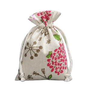 Nuevo Diseño, Bolsa de Regalo para Joyería de 13*18cm, Material Ecológico, Seda Impresa, Muselina Natural, Algodón, Lino, Marca Linna MB1318 - Product Image 1