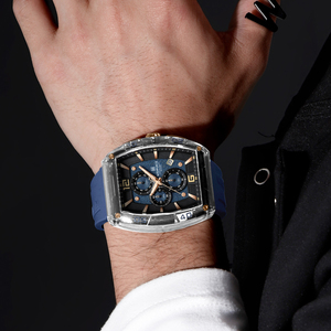 NAVIFORCE 6101 <span class=keywords><strong>Montre</strong></span> pour homme résistante à l'eau <span class=keywords><strong>5</strong></span> bars, verre transparent, bracelet en silicone, <span class=keywords><strong>montre</strong></span> à quartz, fabrication propre en Chine - Product Image 2