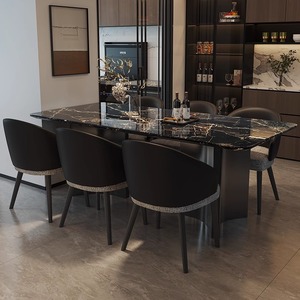Light Luxury Modern Minimalist Rectangular <strong>Dining</strong> <strong>Table</strong> High-End <strong>Extendable</strong> Chair <strong>Set</strong> for Small Apartments for Living Room Metal - Product Image 2