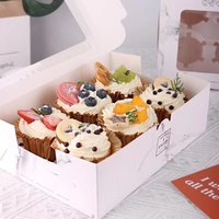 Boîte à cupcakes en carton en gros, vente chaude, boîte à dessert, boîte à mousse, boîte à gâteaux, plateau à gâteaux, boîte à cupcakes blanche, emballage