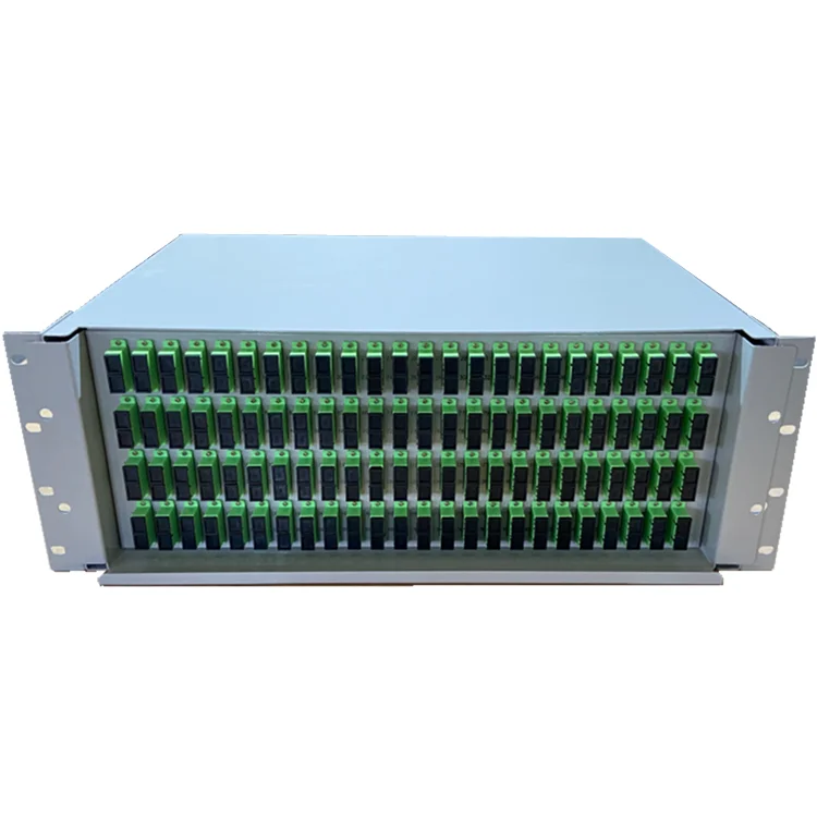 19 inch 4U 192 cores SC Duplex Pull able drawer fiber splice and patch box Sliding Fibre Optic Patch Panel