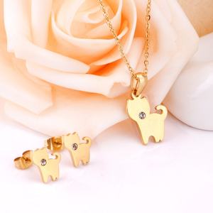 ชุดเครื่องประดับเด็กสไตล์เจ้าหญิงฤดูร้อนลายการ์ตูนนางฟ้า ชุบทองดูไบ บนสแตนเลสสตีล 18K - Product Image 4