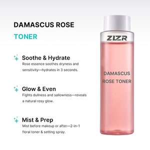 Tonique liquide à la rose de Damas ZLZR, hydratant pour le visage, adapté à tous les types de peau, avec de l'essence de rose et des ingrédients à base de plantes - Product Image 1