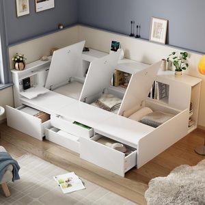 <span class=keywords><strong>Lit</strong></span> simple pour enfants certifié BSCI, durable, avec tiroirs, étagère, bibliothèque, canapé, <span class=keywords><strong>lit</strong></span> pour jeunes garçons et filles, sans matelas - Product Image 1