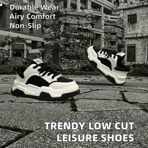 Zapatos Deportivos de Moda con Corte Bajo, Transpirables, de PU Resistente al Desgaste, Antideslizantes, con Cierre de Cordones, Ligeros, de Algodón, para Primavera/Verano, de PVC - Product Image 2