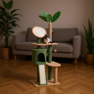 Arbre à chat avec griffoir, 4 niveaux, design plante, en sisal, style moderne pour chats d'intérieur - Product Image 2