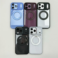 Coque de téléphone magnétique transparente couleur originale avec support pour iPhone 17 18 Pro Max, pour iPhone 18 Pro, nouveau modèle bleu