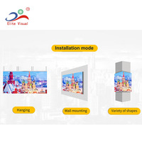 Écran LED HD à connexion sans fil, panneau de service frontal mural fixe pour intérieur, 1000x250mm, 750x250mm, 500x250mm