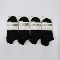 Excellente vente en gros respirant hiver tricoté mince décontracté solide femmes cheville chaussettes couleur noire