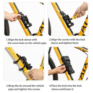 Le cadenas de vélo avec mécanisme de verrouillage par reconnaissance veineuse est installé de manière détachable. Le serrure est dotée d'un trou de serrure amovible. - Product Image 6