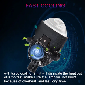 通用3英寸双发光二极管透镜200W H4高/低光束发光二极管前照灯灯泡6000K投影仪透镜汽车摩托车反射二极管芯片 - Product Image 5