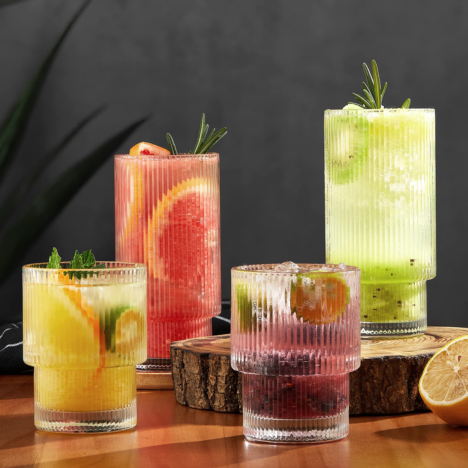 Hot Selling Clear Shot Glas Voor Cocktails, Sappen, Geribbeld Glaswerk, Kristal Dik Glas Voor Drankjes