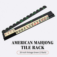 Supports de Mahjong Américains Modernes Personnalisés de 20 Pouces à Design Ondulé, Pliables, Portables, Écologiques, Durables en Fer et Acrylique, pour 4 Joueurs