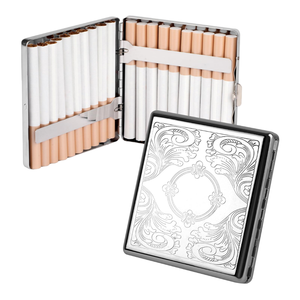 Caja de cigarrillos metálica de 20 unidades, caja de cigarrillos tallada resistente a la presión, caja de almacenamiento moderna y personalizada - Product Image 1