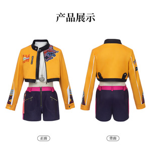 Redman <b>Anime</b> K-Pop Demon Hunters <b>Cosplay</b> Costume Set, Women's Short Sleeve Top and Yellow Skirt for Halloween - Product Image 5