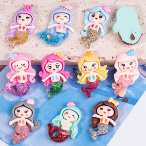 Adornos de Resina con Forma de Sirena, Miniaturas para Manualidades, Accesorios para Hacer Joyas, Horquillas, Broches, Manualidades, Fundas para Móviles, Imanes para Refrigerador - Product Image 3