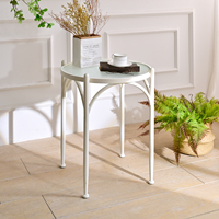 Table basse extensible INNOVA de style européen moderne, durable, avec plateau en verre décoratif, en métal blanc, facile à assembler pour le salon