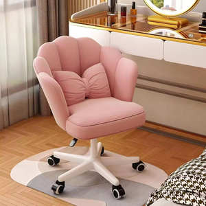 <span class=keywords><strong>Chaise</strong></span> de maquillage de vanité moderne pour la maison, cadre en acier inoxydable et revêtement en velours - Product Image 2